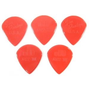 JIM DUNLOP NYLON JAZZ III red nylon ジム ダンロップ ピック 5枚セット (赤 ナイロン ジャズスリー )