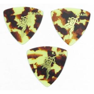 K.Yairi PICK Triangle Shell “Angel LOGO” Medium K.ヤイリ ピック 3枚セット (べっ甲柄 おにぎり型 ミディアム)｜g-sakai