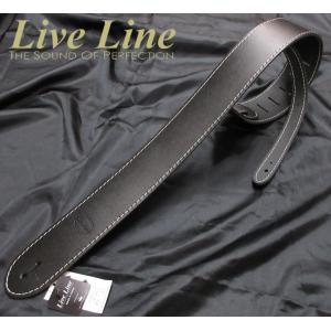 Live Line LM45BLK Made in Japan ライブライン 国産 レザー 本革 ギター・ストラップ ブラック｜g-sakai