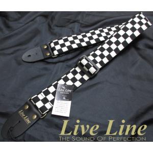 Live Line LS2000BC Made in Japan ライブライン 国産 ギター・ストラップ ブラックチェッカー｜g-sakai