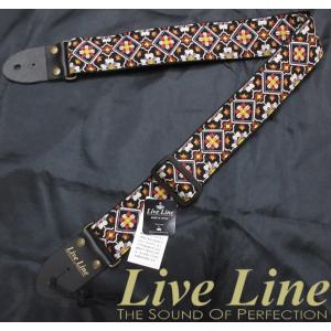 Live Line LS2000FBK Made in Japan ライブライン 国産 ギター・ストラップ フラワー/ブラック｜g-sakai