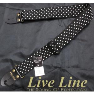 Live Line LS2000WBB Made in Japan ライブライン 国産 ギター・ストラップ ウォーターボール(水玉)/ブラック｜g-sakai