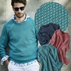 SALE サマーセーター メンズ クルーネック コットン