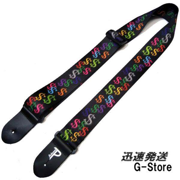 Perri's ギターストラップ LPCP-7209 ドル柄 2inch DOLLAR SINGS ...
