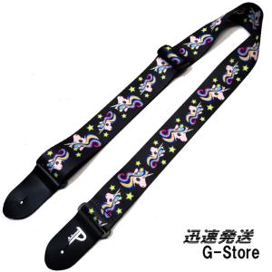 Perri's ギターストラップ LPCP-7211 レインボーユニコーン柄 2inch RAINBOW UNICORN POLYSTER GUITAR STRAP ペリーズ