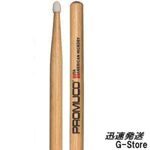【25日までポイントUP】プロムコ ドラムスティック アメリカンヒッコリー ナイロンチップ PROMUCO Hickory 5A Nylon Tip