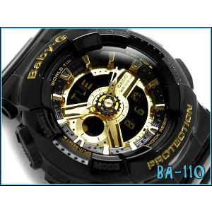 ベビーG BABY-G CASIO カシオ baby-g ベビーg アナデジ腕時計 ブラック×ゴールド ウレタンベルト BA-110-1A
