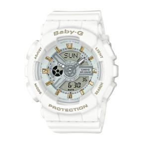 カシオ CASIO BABY-G カシオ ベビーG BA110 ベース メンズライク  アナデジ 腕時計 マットホワイト ゴールド BA-110GA-7A1