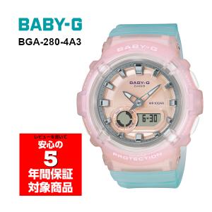 BABY-G BGA-280-4A3 アナデジ レディース 腕時計 ピンク ブルー スケルトン ベビーG ベイビージー｜g-supply