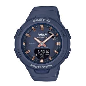 BABY-G ベビーG ベビージー G-SQUAD ジースクワッド カシオ CASIO アナデジ 腕時計 モバイルリンク ネイビー BSA-B100-2AJF 国内正規モデル｜g-supply