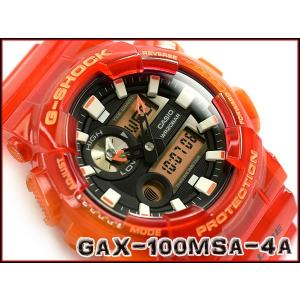 G-SHOCK Gショック G-LIDE Gライド 2017年夏モデル カシオ アナデジ 腕時計 スケルトン オレンジ レッド GAX-100MSA-4A