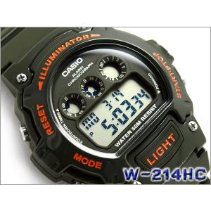 CASIO カシオ ユニセックス デジタル腕時計 モスグリーン ウレタンベルト W-214HC-3AVDF