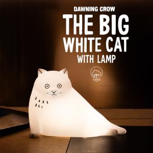 【予約／2026年3月下旬の発送を予定】Vapour Park x 黒山キャシーラム コラボアートトイフィギュアランプ《THE BIG WHITE CAT WITH LAMP》　黒山Kathy Lam