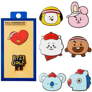 【期間限定】【メール便送料無料】 BT21 ゴルフ ボールマーカー ホールインワン HOLE IN ONE キャラクターグッズ 19sbn-Z｜g-zone