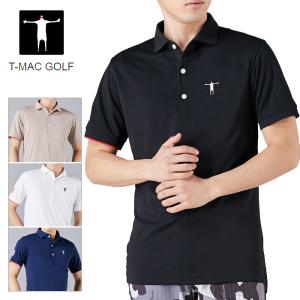 T-MAC ティーマック ゴルフ 袖口リブ 半袖ポロシャツ メンズ 春夏 ゴルフウェア 7412174002｜g-zone