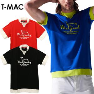 T-MAC ティーマック ゴルフ バイカラー 半袖モックネック メンズ 2024春夏 ゴルフウェア 7414172109｜g-zone