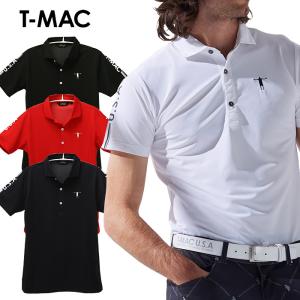 T-MAC ティーマック ゴルフ 袖Logo 半袖ポロシャツ メンズ 2024春夏 ゴルフウェア 7414174110｜g-zone
