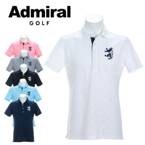 アドミラル ゴルフ スコッツジャガード ワイドカラー 半袖ポロシャツ メンズ 春夏 ゴルフウェア ADMA132