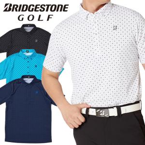 ブリヂストンゴルフ 半袖ボタンダウンシャツ メンズ 2024春夏 ゴルフウェア AGM07A