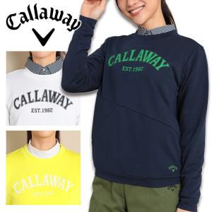 キャロウェイ ロゴプリント裏毛クルーネックスウェット