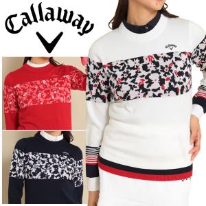 キャロウェイ フラワージャカードクルーネックニット
