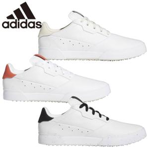 アディダス ゴルフ アディクロスレトロ グリーン メンズ ゴルフシューズ LWQ05 シューレース スパイクレス