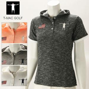 T-MAC ゴルフ 半袖パーカーシャツ レディース 春夏 ゴルフウェア