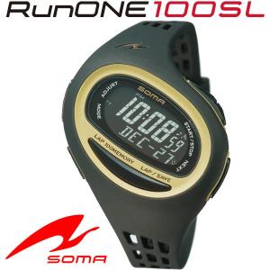 ソーマ SOMA ランニングウォッチ RunONE 100SL Medium ブラック/ゴールド NS09006｜g-zone