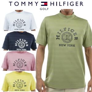 トミーヒルフィガー ゴルフ カレッジロゴ 半袖モックシャツ メンズ 2024春夏 ゴルフウェア THMA437｜g-zone