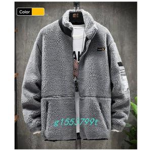 フリースジャケットメンズボアジャケットブルゾンあったか防寒アウター冬服秋冬アウトドア