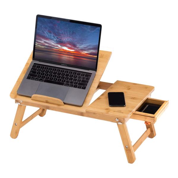 ノートパソコンデスク PCスタンド 傷付きにくい 竹製 ベッドテーブル ローテーブル 折りたたみ式 ...