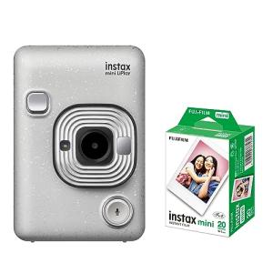 富士フイルム ハイブリッドインスタントカメラ チェキ instax mini LiPlay ストーンホワイト ＆フィルム20枚｜g2021