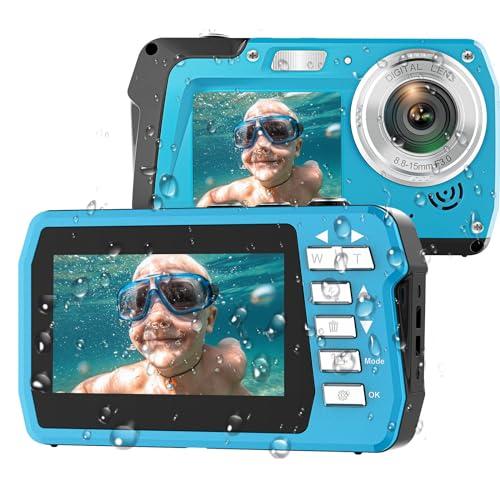 防水デジカメ4Ｋ水中カメラ3.5m防水カメラ 48MP オートフォーカス IPS デュアルスクリーン...