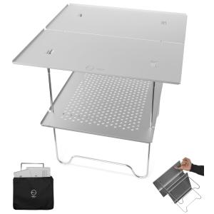 ZEN Camps Air-2 Table アウトドアテーブル ソロキャンプ コンパクト 折り畳み式 アルミニウム 超軽量556ｇ (シルバー （本体）の商品画像