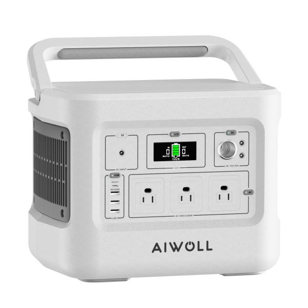 AIWOLL ポータブル電源リン酸鉄リチウム 1531Wh 純正弦波 出力1200W (瞬間最大24...