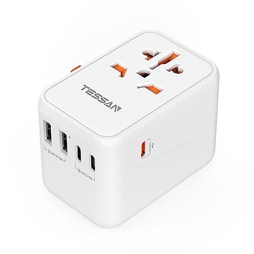 変換プラグ 海外旅行 全世界対応 コンセント 65W PD急速充電 TESSAN 3つUSB-Cと2...