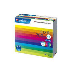 バーベイタム データ用CD-R700MB ワイドプリンタブル 5mmスリムケース SR80SP10V...