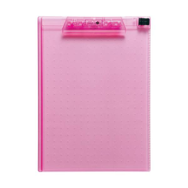 （まとめ）リヒトラブ AQUA DROPsクリップボード A4タテ 赤 A-5010-3 1枚〔×5...