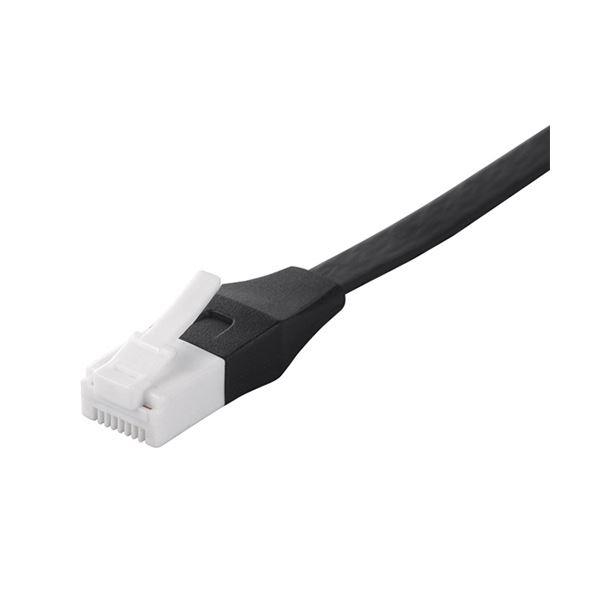 バッファローツメの折れないLANケーブル カテゴリー6a ストレート フラットタイプ ブラック 3....
