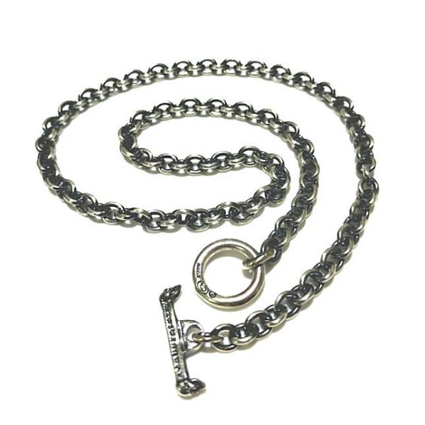 6Chain &amp; Quarter Skull T-bar Necklace [N-66]