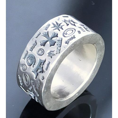 12mm Wide Multi Stamp Flat Bar Ring Bold [R-191]