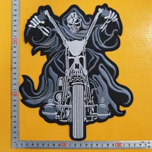 刺繍アイロンワッペン パッチ【Cafe Racer/カフェレーサー】文字 黒 白 アイロンワッペン★CAFE RACER★バイク