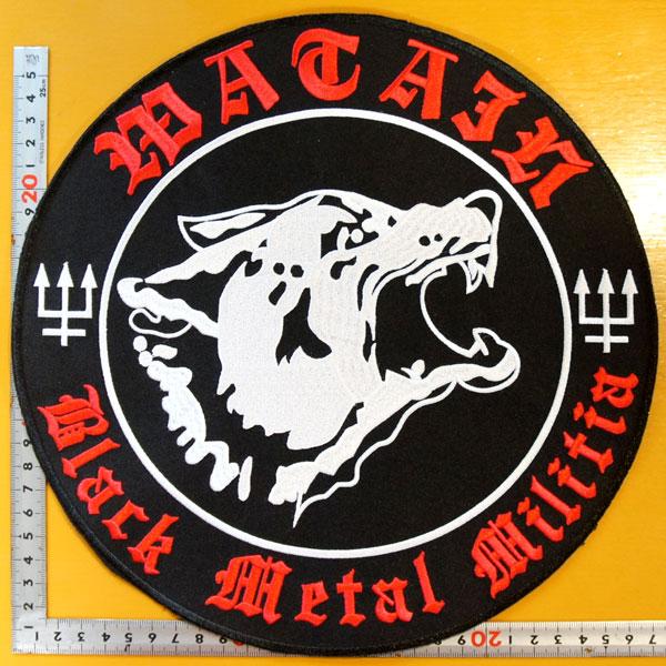 大きいワッペン 刺繍アイロンワッペン【Black meral Militia】ウルフ オオカミ 狼 ...