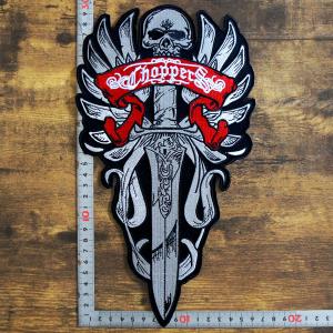 大きな刺繍アイロンワッペン アップリケ パッチ【アイアンクロス・鉄