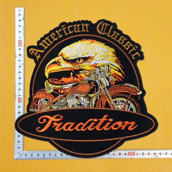 大きいワッペン 刺繍 アイロンワッペン【アメリカンクラシック トラディション】タテ24cm ヨコ24...