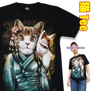 S/M/L/XL】発泡プリント Tシャツ 暗闇の黒猫 半袖 メンズ レディース