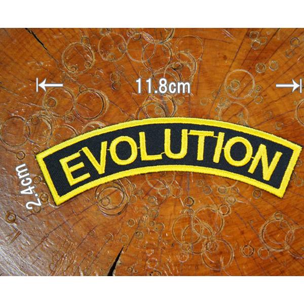 刺繍 アイロン ワッペン【エボリューション】エンジン ハーレー ブイツイン エボ OHV バイカー ...