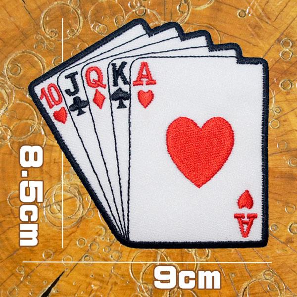 刺繍アイロン ワッペン【ストレート】糊付き パッチ アップリケ トランプ ポーカー マジック 手品 ...