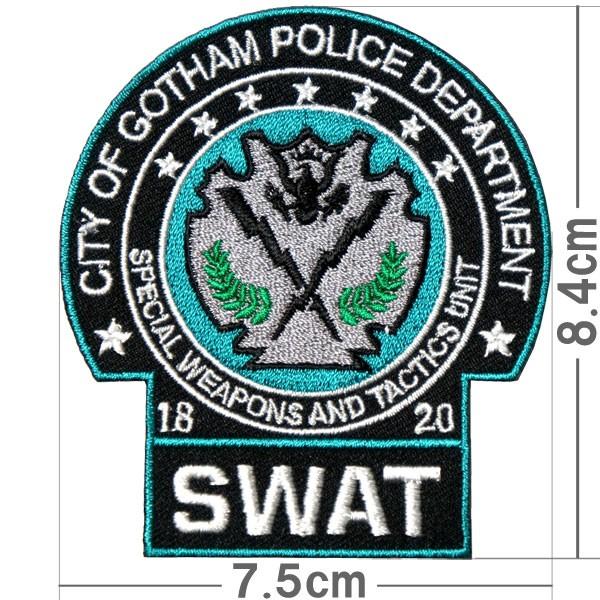 刺繍 アイロン ワッペン【SWAT】グリーン 黒 スワット 警察特殊部隊 特別狙撃隊 ミリタリー 軍...