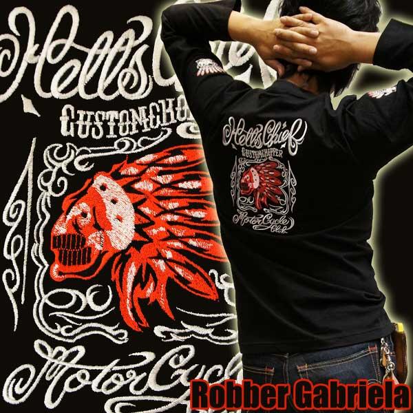 【SS】レディースSくらい 小さいメンズサイズ タイトめ 新品 刺繍ロンT【スカル・インディアン】 ...